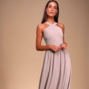 Air of Romance Taupe Maxi Dress